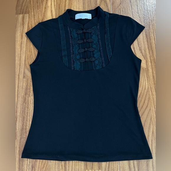 Vintage 90s black top, fits S - Picture 1 of 5